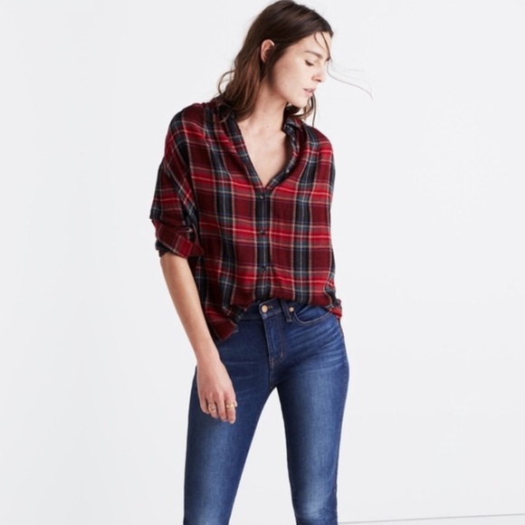Madewell Tops - Madewell | Central Flannel Plaid Top size XS